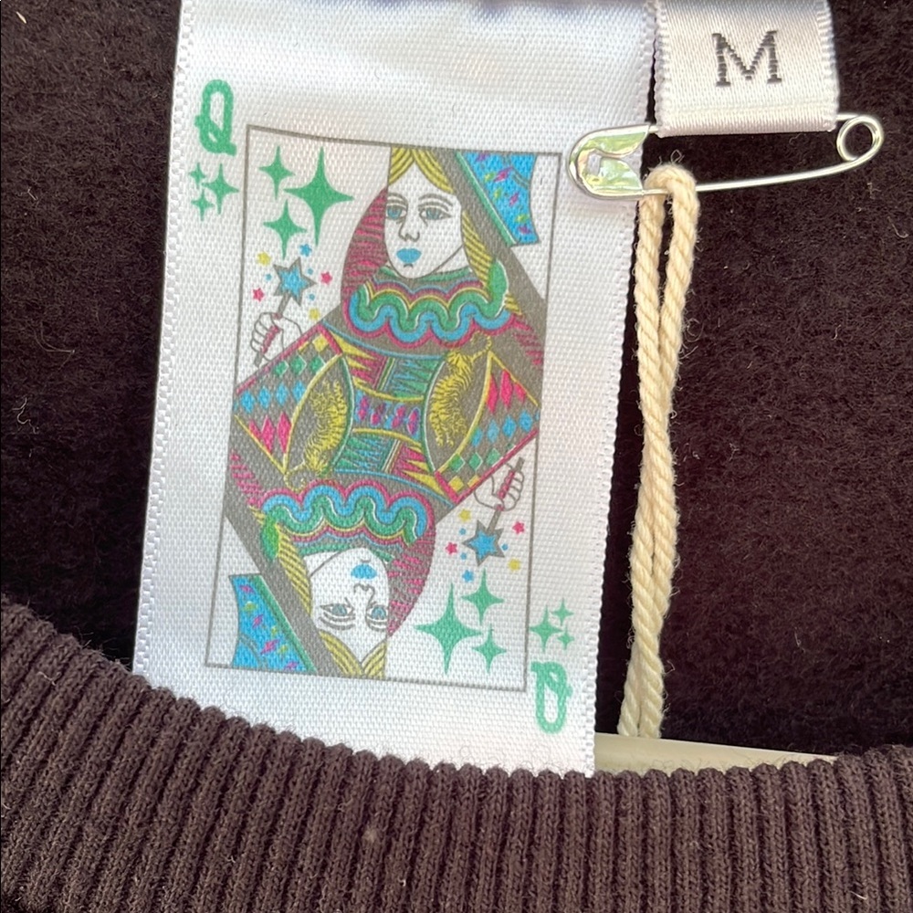 Queen of Sparkles Black Sweatshirt with Sequin Helmet Design - Picture 3 of 6